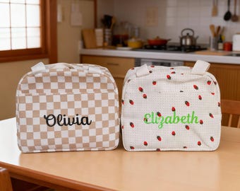Personalized Lunch Bag With Name, Custom Embroidered Lunch Bag, Keep Warm/Cool Lunch Bag, Insulated Cooler Bag, Lunch Bag for Student