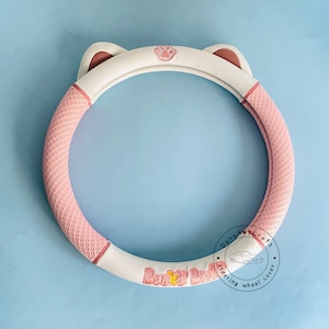 Cute Cat Ear Steer Wheel Cover, Embroidery Steering Wheel Cover, Non-slip Brathable Steer Wheel Cover, Car Accessories, Auto Parts