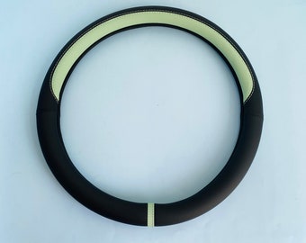 Minimalistische Lederlenkradabdeckung, schwarze Steuerradabdeckung, moderne Lenkradabdeckung, Lenkradabdeckung für das Auto, Autoschutz