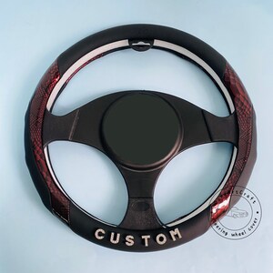 Dragon Scale Leather Steering Wheel Cover, Modern Steering Wheel Cover, Minimalist Steering Wheel Cover for Men, Auto Accessories, Car Decor