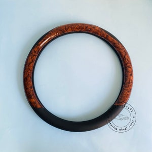 Black Modern Steering Wheel Cover for Men, Minimalist Leather Wheel Cover for Car, Anti-Slip Steering Wheel Cover, Car Interior Decor