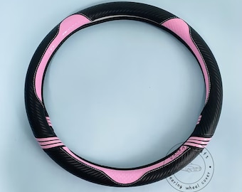 Niedliche Katze Ohr Leder Lenkrad Abdeckung für Frauen, Mädchen Lenkrad Abdeckung, Echtleder Radabdeckung, Auto Zubehör, Auto Dekor