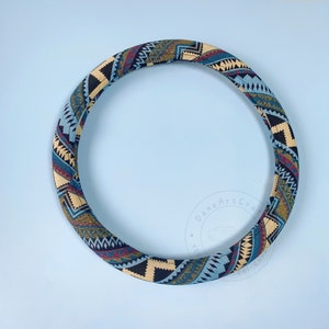 Colorful Bohomia Ethnic Style Linen steering wheel cover, Vintage Steering Wheel Cover, Auto Accessories, Car Steering Wheel Protection
