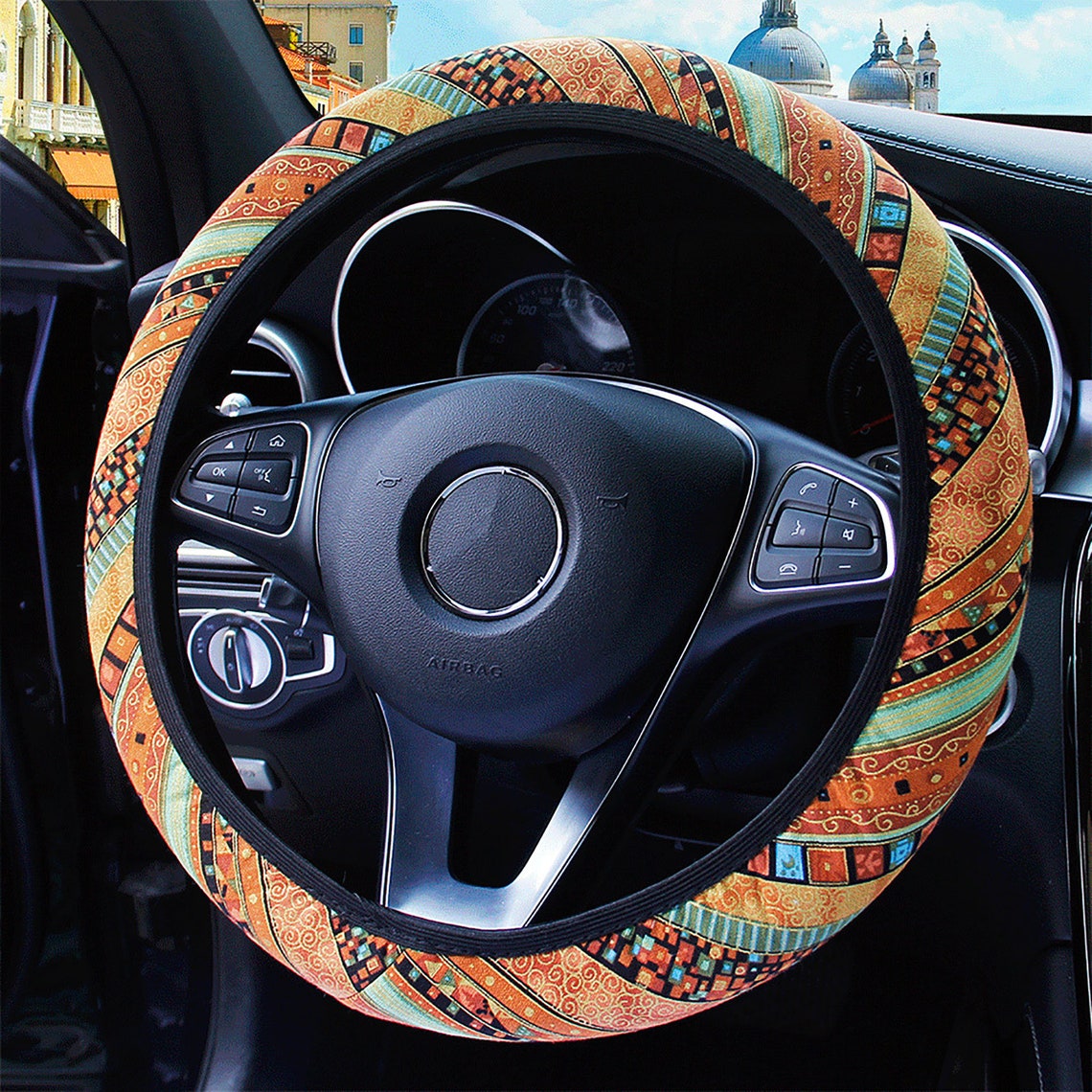 38cmColorful Boho Ethnic Style Linen steering wheel cover for Etsy