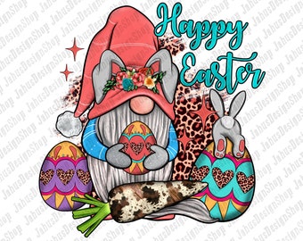 Gnome Happy Easter Png Sublimation Design, Easter Sublimation Png, Easter Day Png, Easter Gnome Png, Gnome With Carrot Png, Digital Download