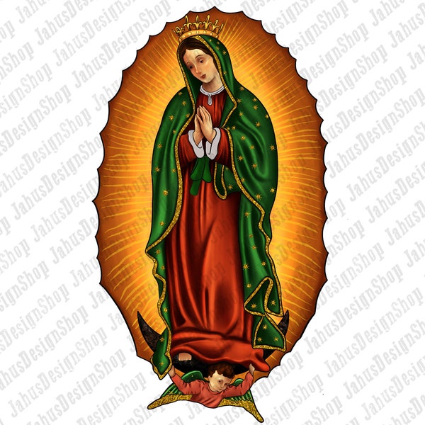 Lady Of Guadalupe With Background Png Sublimation Design,Lady Of Guadalupe Png,Virgin Mary Png,Western Mother Guadalupe Png,Instant Download