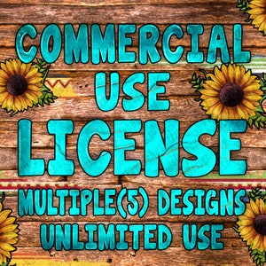Commercial Use License for Small Businesses and Physical Products / Multiple (5) Design / Unlimited Use