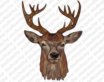 Deer Portrait Png Sublimation Design, Hand Drawn Deer Png Western Deer Png,Deer Png,Deer Clipart Png,Png Sublimation Design,Instant Download