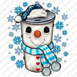 Snowman png sublimation design download, Winter png, snowman coffee cup png, winter snowman coffee cup png, sublimate designs download