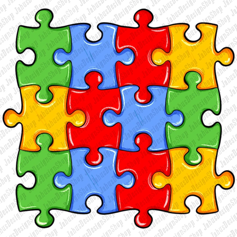 K&ouml;nnte beinhalten: Ein farbenfrohes Puzzle mit neun Teilen, jedes in einer anderen Farbe: gr&uuml;n, gelb, rot und blau. Die Puzzleteile sind in einem Rastermuster angeordnet.