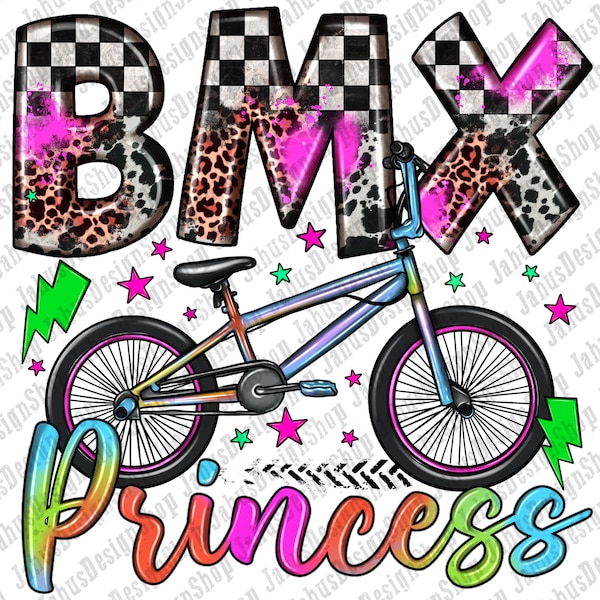 Western Bmx Princess Png Sublimation Design, Sports Princess Png, Bmx Bicycle Png,Checkered And Leopard Bmx Princess Png, Sport Png Download