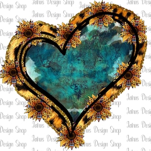Western Heart Png Sublimation Design,Turquoise Heart Png,Leopard Heart Png,Sunflower Heart Png,Southern Heart Png,Love Png, Digital Download