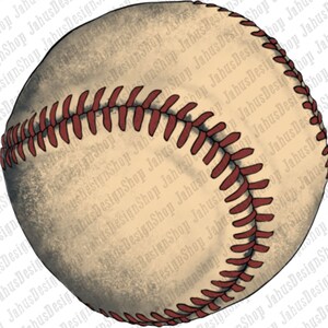 May include: A vintage-style baseball with red stitching and a worn, off-white leather exterior.
