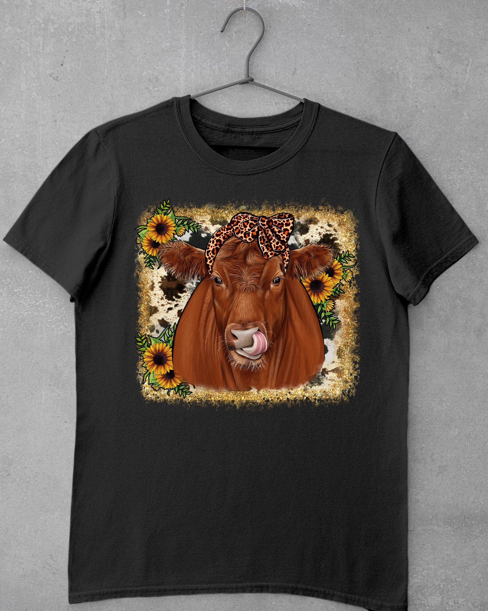 Cowhide Sunflower Red Angus Sublimation Design Png Red Angus - Etsy