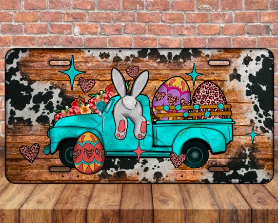 Easter Truck License Plate PNG Sublimation Design Easter License Plate Png Rabbit License Plate Png Downloads License Plate Templates