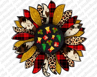 Christmas Sunflower Png Sublimation Design, Christmas Png, Sunflower Png, Christmas Sunflower Png, Merry Christmas Png, Instant Download