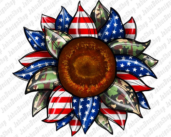 American Flag Sunflower Png Sublimation Design, American Flag Png, Sunflower Png, USA Png, Western Sunflower Png, Instant Download