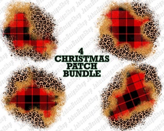 Christmas Leopard Patch Bundle Design, Christmas Leopard Png, Christmas Tartan Png, Christmas Patch Png, Leopard Patch,Instant Download