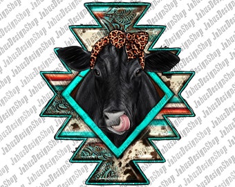 Black Angus Cowhide Serape Png Sublimation Design, Western Png Design, Sunflower Png, Angus Png, Serape Png, Digital Download