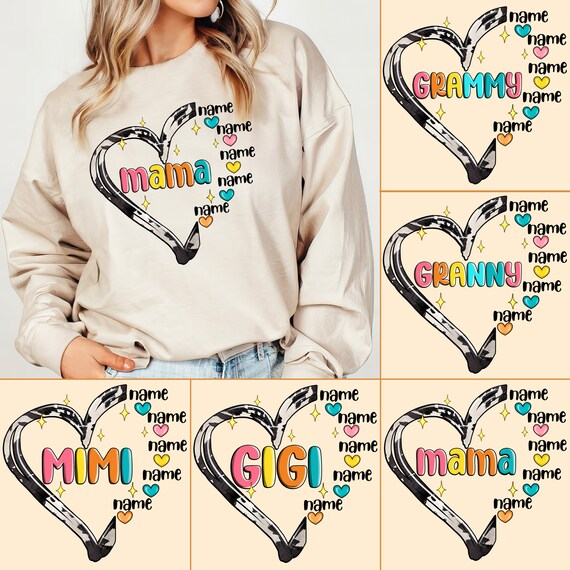Womens Colorful Love Grammy Life Tshirt Womens Colorful Love Grammy Life Tshirt