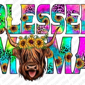 Blessed mama summer png sublimation design download, western mama png, hello summer png, sunflowers cow png, sublimate designs download