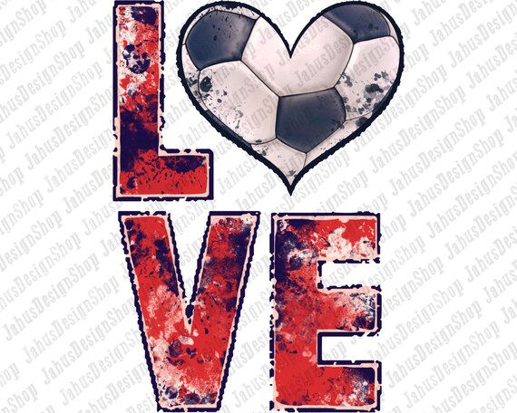 Soccer Love PNG, Soccer Ball PNG,Heart Png,Retro Soccer Design PNG,Soccer Ball Png,Sports Design,Png Sublimation Design,Instant Download