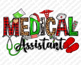 Asistente médico Navidad png descarga de diseño de sublimación, MA Enfermera png, Enfermera png, Navidad png, descarga de diseños sublimados
