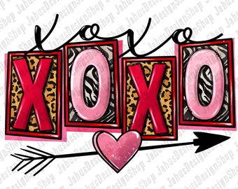 Xoxo love png sublimation design download, Valentine's Day png, Valentine png, Valentines love png, sublimate designs download