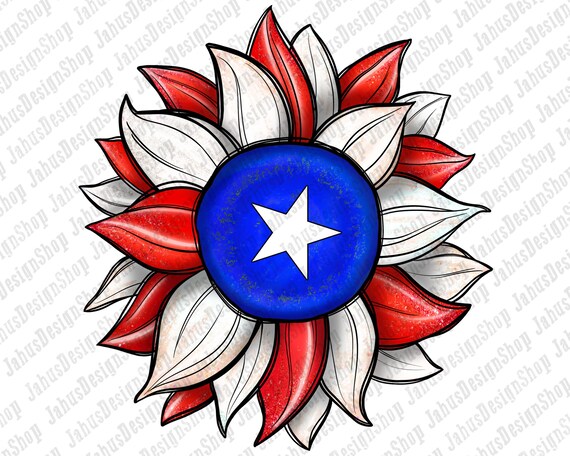 Puerto Rico Flag Sunflower Png Sublimation Design,Puerto Rico Flag Png,Sunflower Png,Puerto Rico Png,Western Sunflower Png, Instant Download