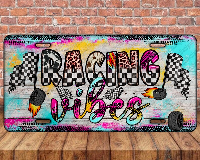Western Racing Vibes License Plate Png Sublimation Design Etsy