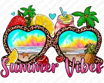 Summer vibes png sublimation design download, beach sunglasses png, hello summer png, beach vibes png, sublimate designs download