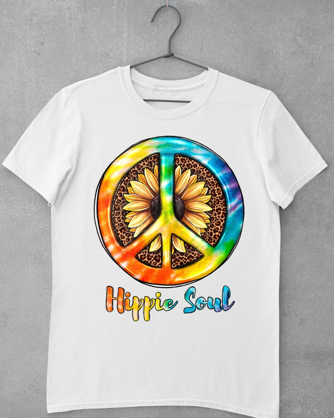 Hippie Soul PNG Rainbow Peace Sign Western Hippie Leopard | Etsy