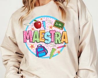 Maestra png sublimatie ontwerp downloaden, Teacher's Day png, Teacher life png, terug naar school png, Spaanse leraar png, sublimatie download