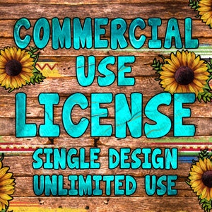 Commercial Use License for Small Businesses and Physical Products / Single Design / Unlimited Use