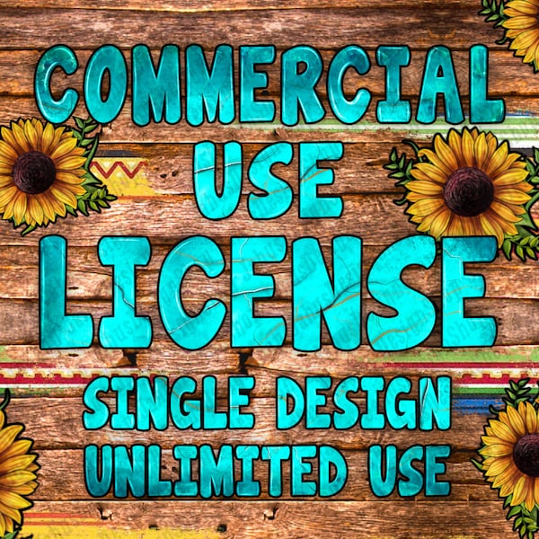 Commercial Use License for Small Businesses and Physical Products / Single Design / Unlimited Use