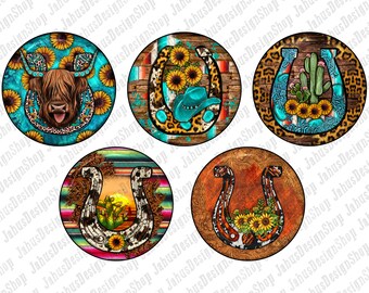 Horseshoe Round Earrings Png Sublimation Design, Horseshoe Clipart, Western Round Earrings Png, Western Horseshoe Png, Digital Download