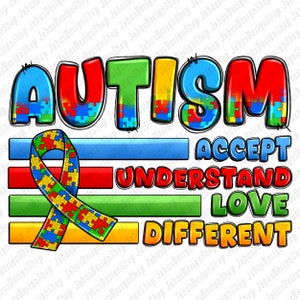 Autismus akzeptieren verstehen Liebe anders png, Autismus Bewusstsein png, Autismus Puzzle PNG, Autismus Leben png, sublimieren Designs herunterladen
