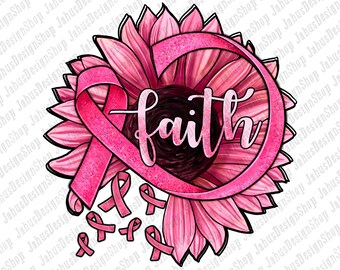Sunflower Faith Cancer Awareness Ribbon Png Sublimation Design, Cancer Awareness Png, Faith Png, Cancer Ribbon Png, Instant Download