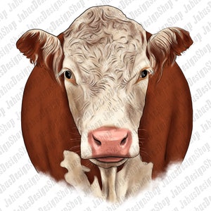 Western Hereford PNG Sublimation Design, Western Cow Png, Hereford Cattle Png, Hereford Cattle Clipart, Png Sublimate Design, Direkter Download
