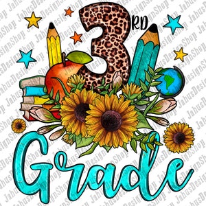 3rd Grade Png Sublimation Design, School Png, Third Grade Png, Western Grade Png, Back to School Png,Back to School Clipart,Digital Download