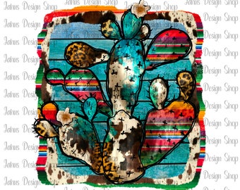 Western Cactus Png, Sublimate Designs, Leopard, Serape,Turquoise,Cowhide,Wood,Sublimate Designs Download,Digital Download