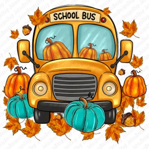 Fall School bus png sublimation design download, back to school png, school life png, Hello Fall png, sublimate designs download