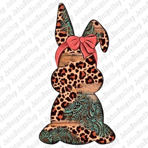 Leopard Bunny Png Sublimation Design, Easter Sublimation Png, Tooled Leather Bunny Png,Easter Day Png,Digital Download,Instant Download