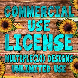 Commercial Use License for Small Businesses and Physical Products / Multiple (10) Design / Unlimited Use