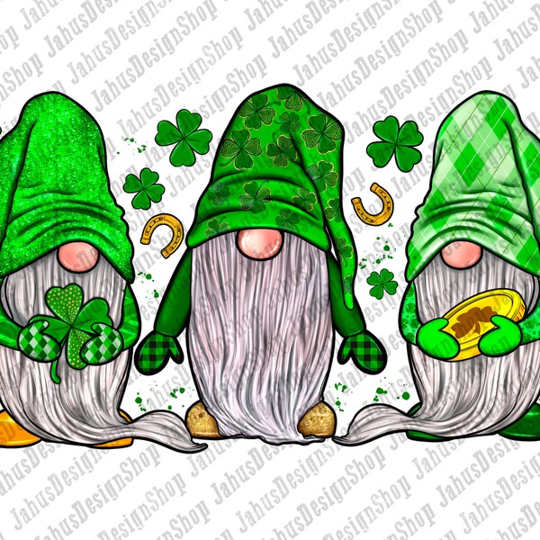 St. Patrick's Day gnomies png sublimation design download, St. Patrick's gnomies png, Irish Day png, sublimate designs download