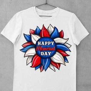 Glad Memorial Day amerikansk flagga solros png, USA flagga PNG, 4 juli, patriotisk design, Memorial Day PNG sublimeringsdesign, PNG-nedladdningar bild 2