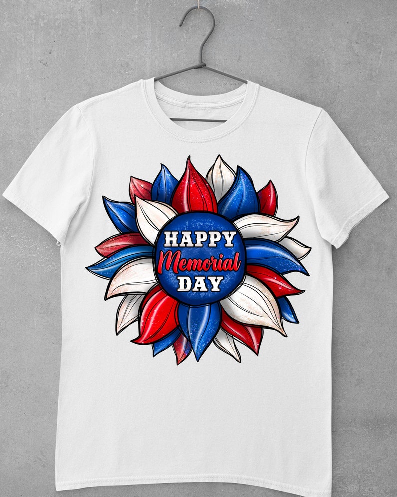 Glad Memorial Day amerikansk flagga solros png, USA flagga PNG, 4 juli, patriotisk design, Memorial Day PNG sublimeringsdesign, PNG-nedladdningar bild 2