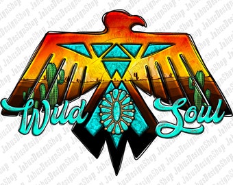 Wild Soul Png Sublimation Design, Wild Soul Png, Thunderbird Png, Sunset Thunderbird Png, Bird Png, Gemstone Wild Soul Png, Instant Download