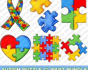 Autism puzzle clipart bundle png sublimation design download, Autism Awareness png, Autism puzzle png, sublimate designs download