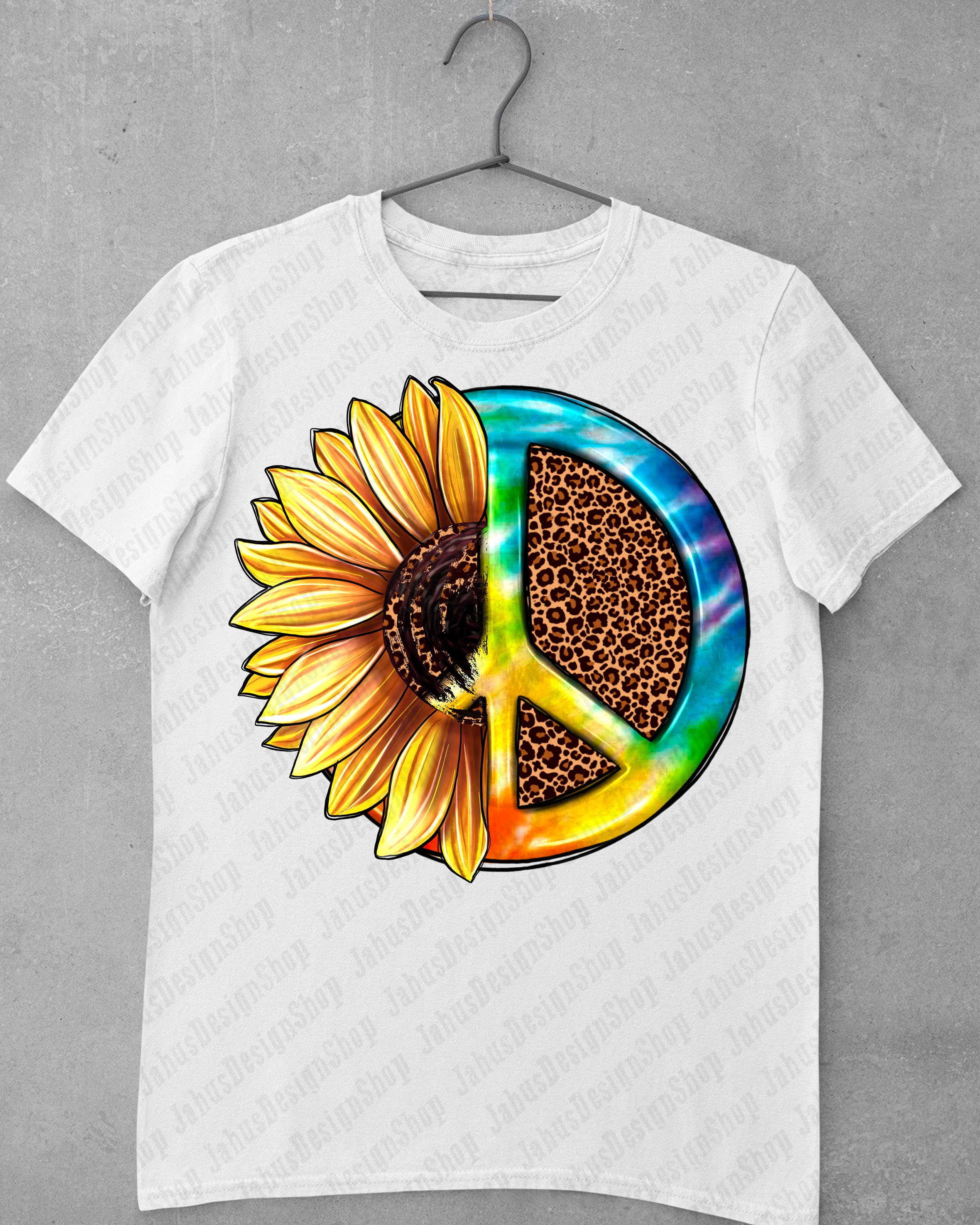 Rainbow Hippie Soul Sunflower Png, Leopard Peace Sign With